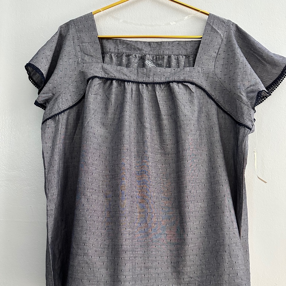 ST. JOHNS BAY PLUS SIZE GREY BLOUSE WITH RUFFLES